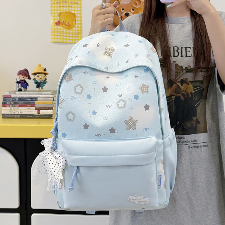 Fun Decorative Star-Patterned Backpack Bowlift