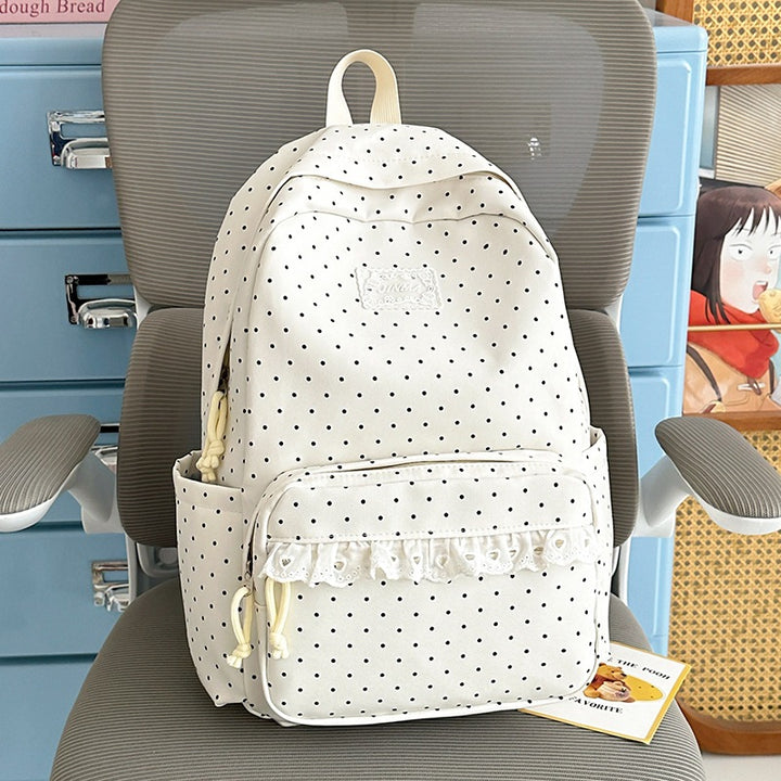 Charming Polka Dot School Backpack Bowlift