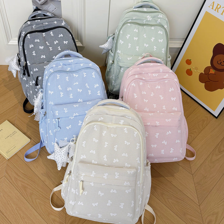 Cute Bow-Embellished Casual Backpack Bowlift