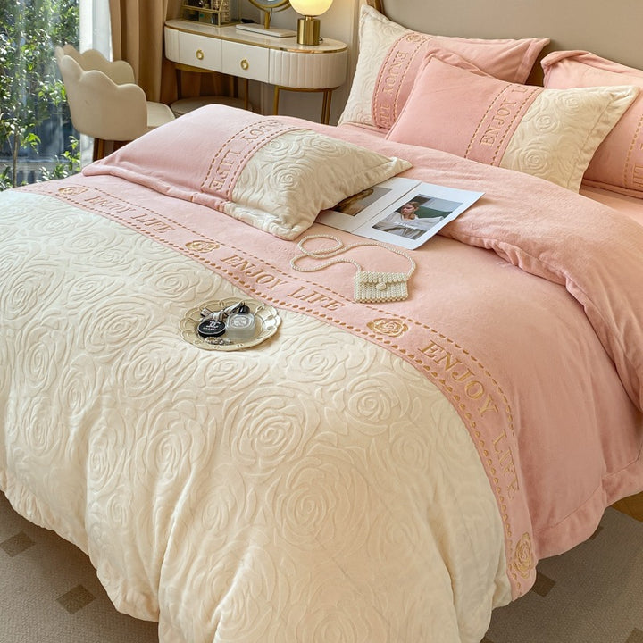 Luxurious Velvet Embroidered Comforter Set