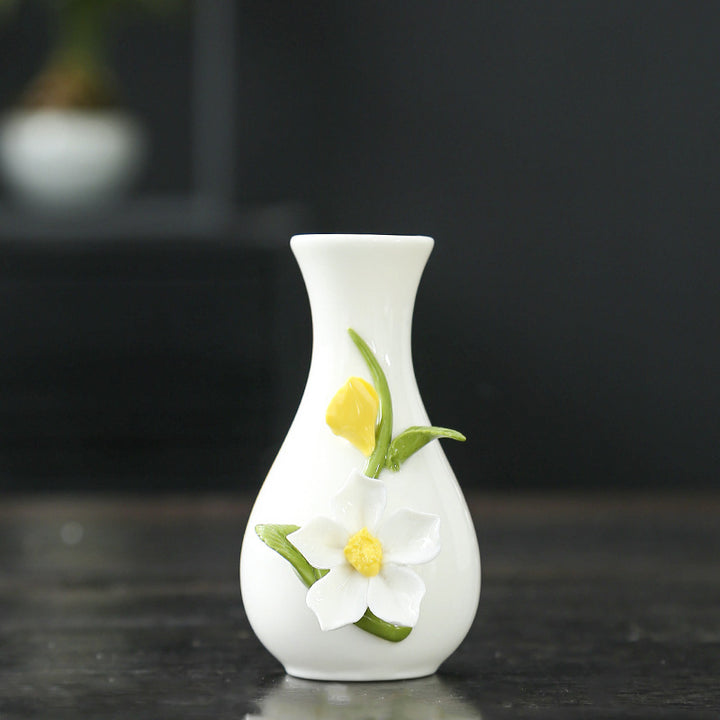 Floral Art Ceramic Vase Bowlift