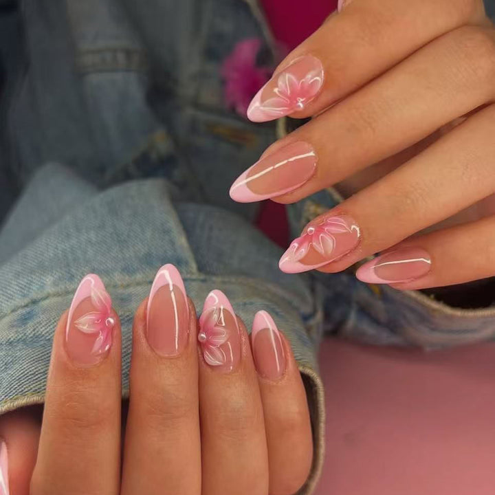 Luxurious Floral Nail Art Enhancements Bowlift