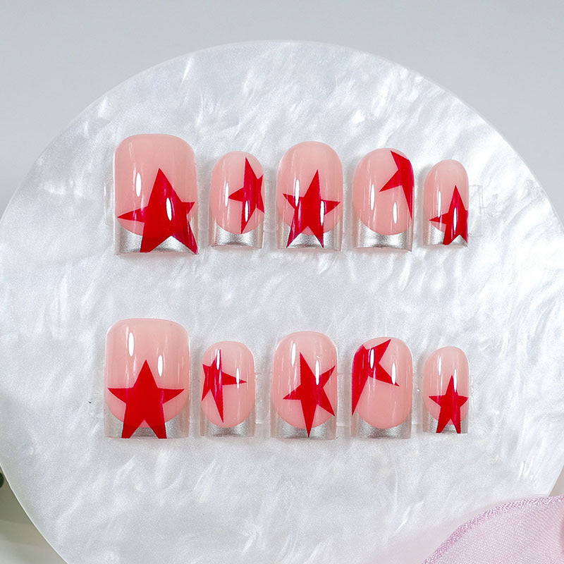 Acrylic nail set with glamorous star designs Bowlift