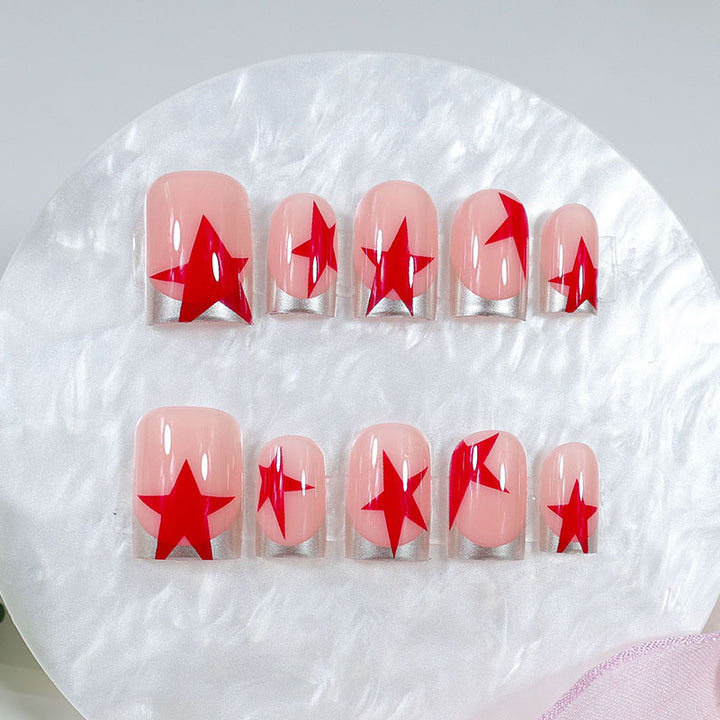 Acrylic nail set with glamorous star designs Bowlift