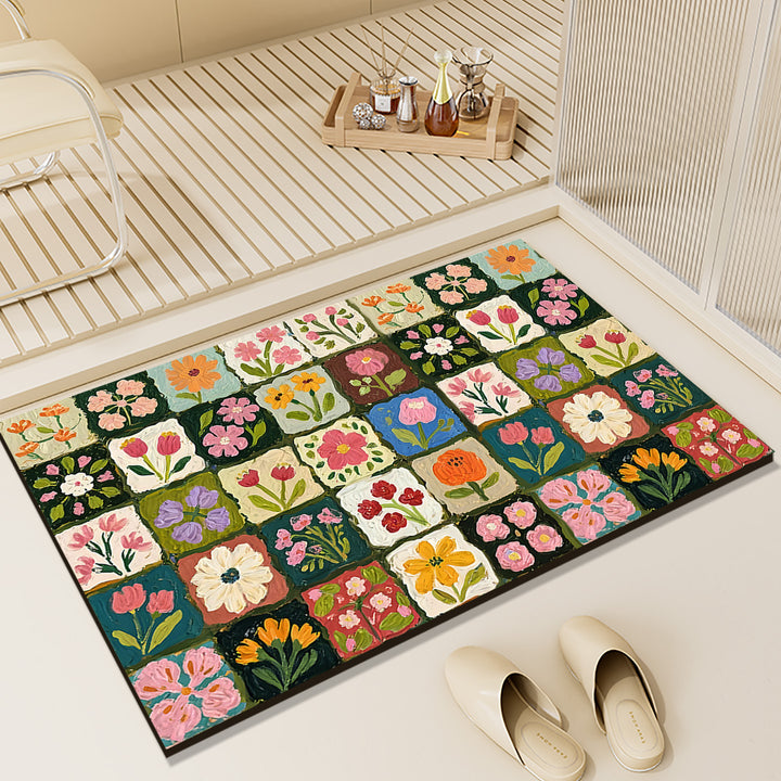 Floral Patterned Indoor Area Rug Bowlift