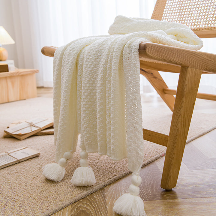 Soft Textured Knit Throw Blanket