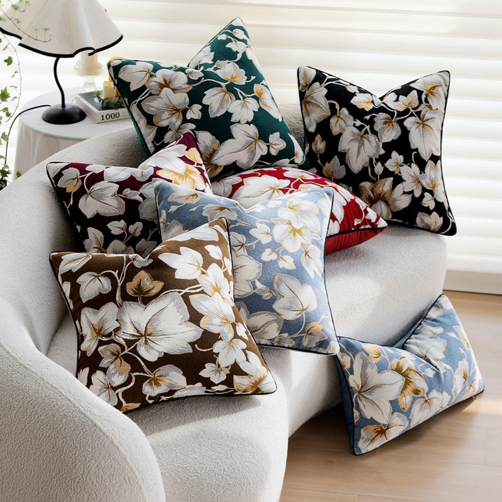 Decorative pillow with floral design