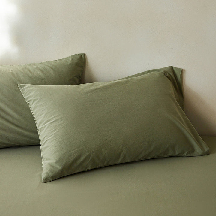 Cotton-Sateen Deep-Fit Pillowcase and Fitted Sheet Set