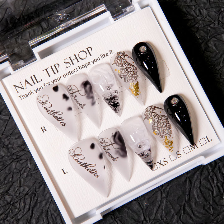 Artistic Gothic Stiletto Press-On Nails