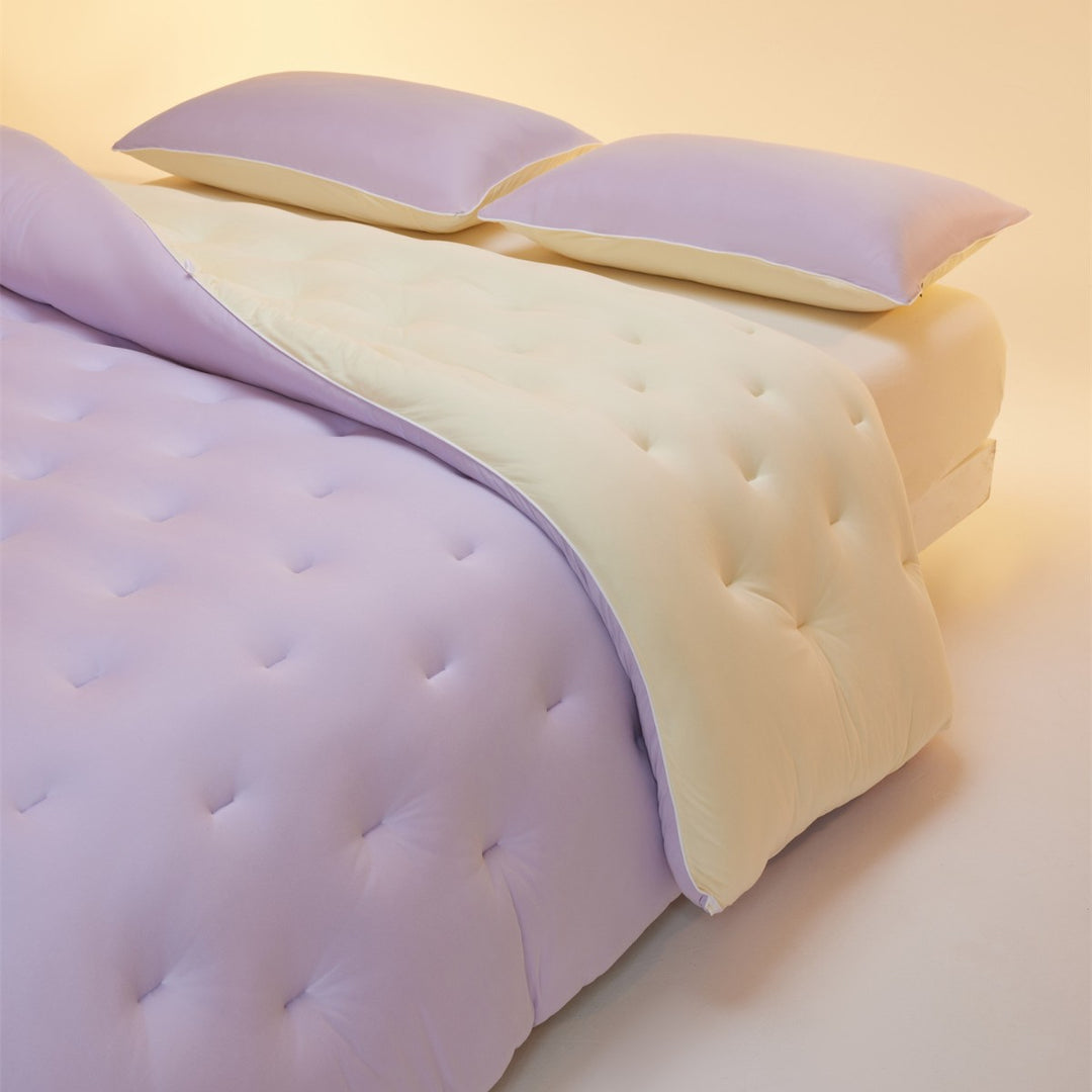 Plush Tufted Dual-Layer Mattress Topper and Lightweight Comforter Set