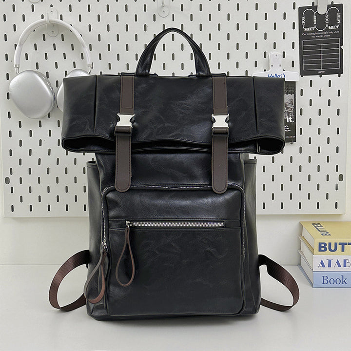 Stylish Leather Backpack Bowlift