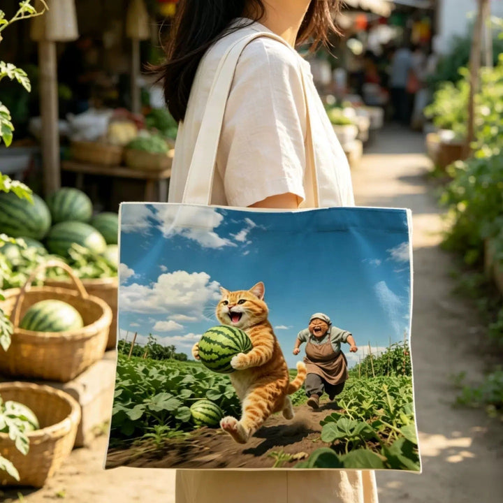 Cute Cat Illustration Tote Bag