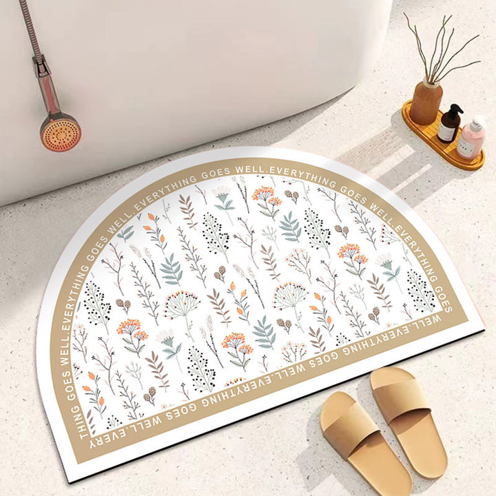 Decorative Half-Circle Bath Mat Bowlift