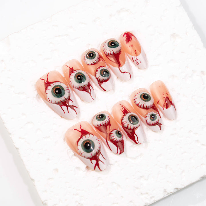 Eye-Themed Stiletto Press-On Nail Art Set Bowlift
