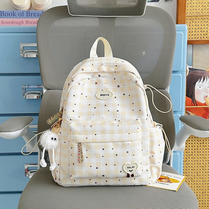 Stylish Checkered Mini Backpack Bowlift