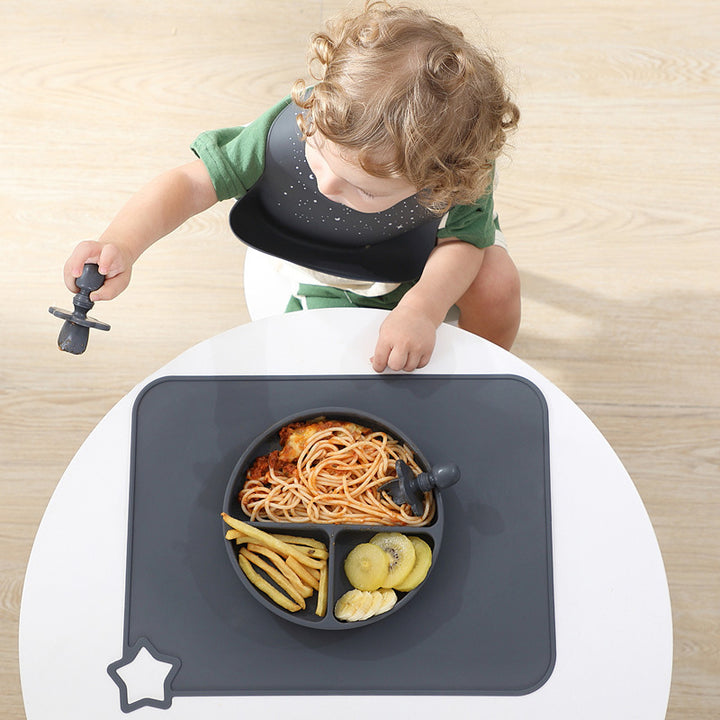 Silicone Placemat with Raised Rim, Non‑Slip Backing and Star Hook