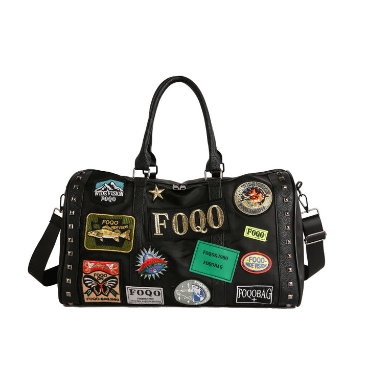 Stylish Patchwork Weekend Duffel Bag Bowlift