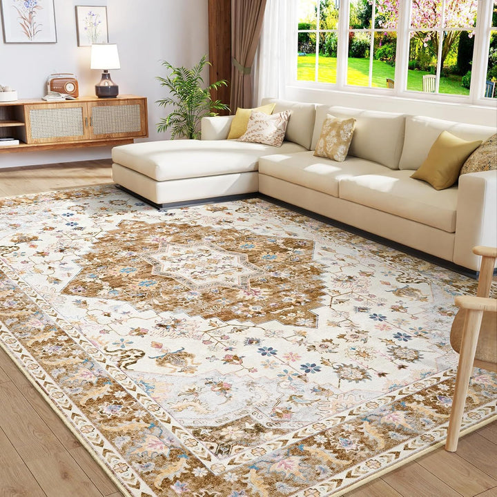 Ornate Vintage-Inspired Area Rug Bowlift
