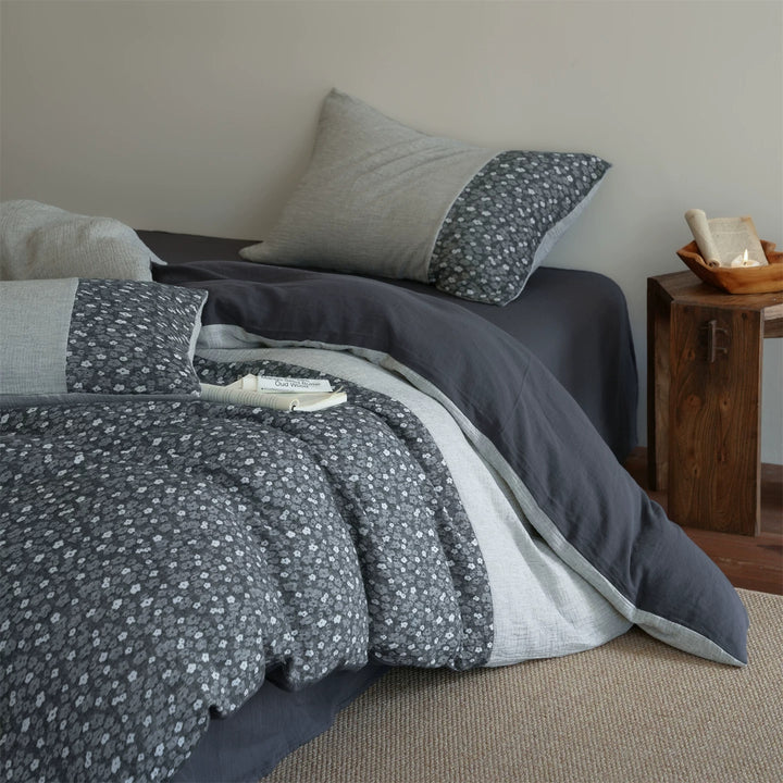 Reversible Floral Quilted Duvet Cover Set