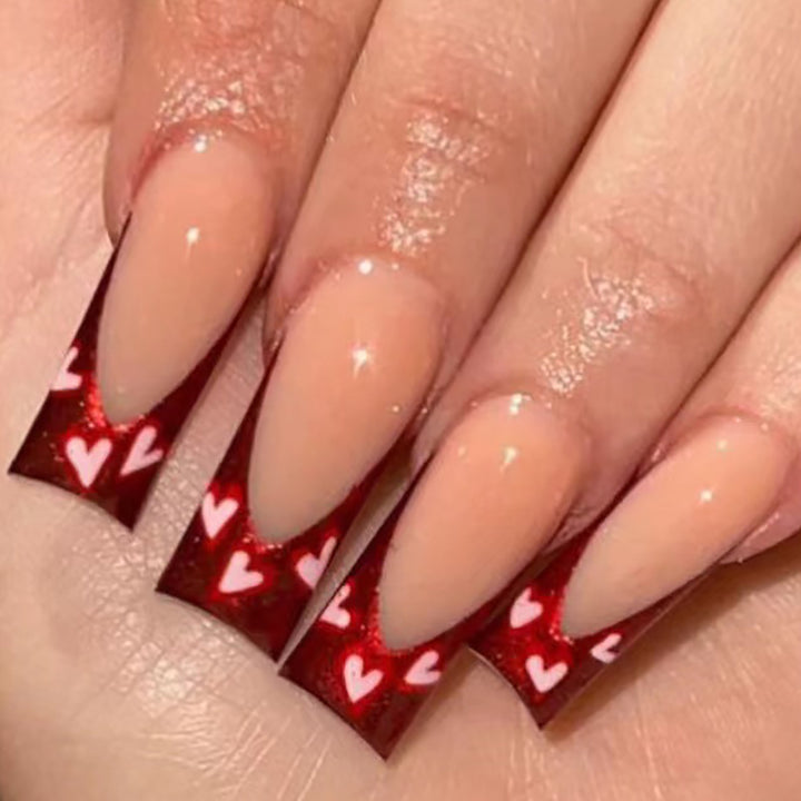 Decorative Heart-Designed Press-On Nails Bowlift