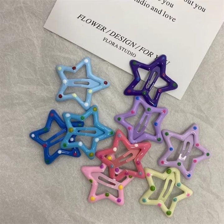 Colorful Star-Shaped Hair Clips Bowlift