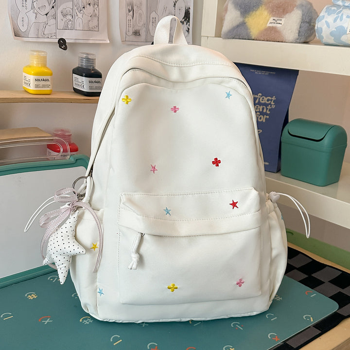 Casual Embroidered Star Backpack Bowlift