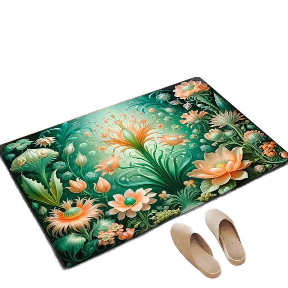 Floral Design Bath Mat
