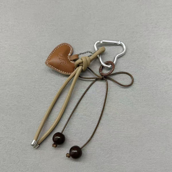 Leather Heart Charm Keychain Bowlift
