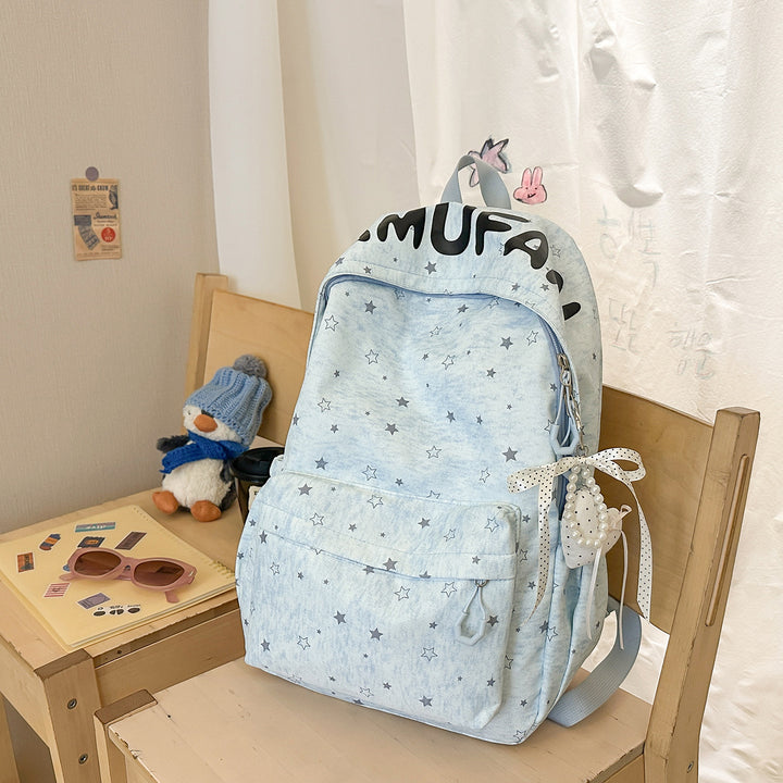 Casual Star-Embellished Backpack Bowlift