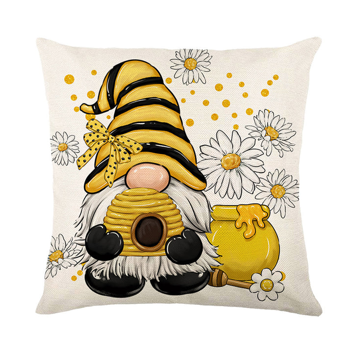 Decorative Throw Pillow Cover Buffalo Check Daisy Pattern