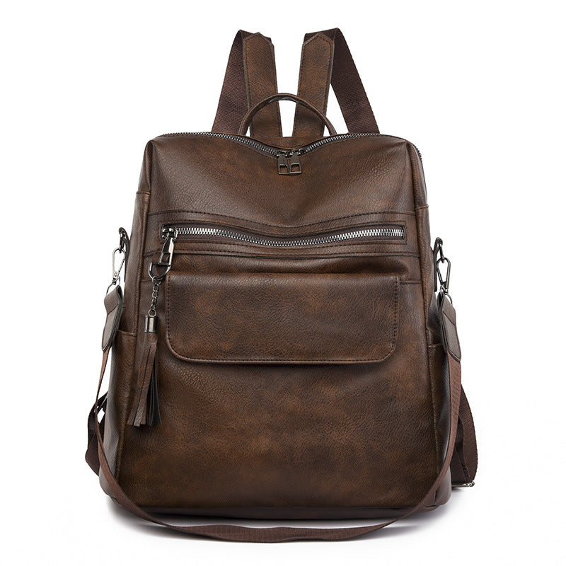 Multi-Functional Faux Leather Backpack Bowlift