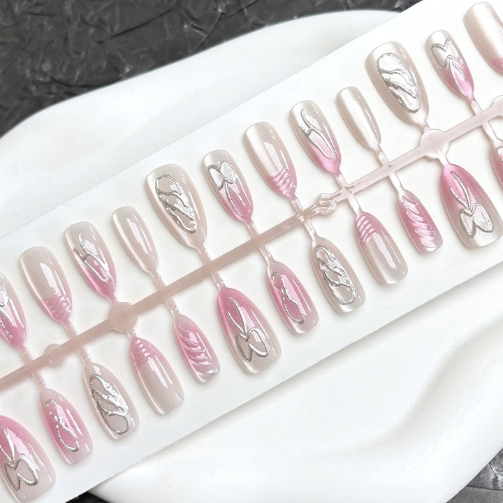 Press-On Nail Art Set with Elegant Styles