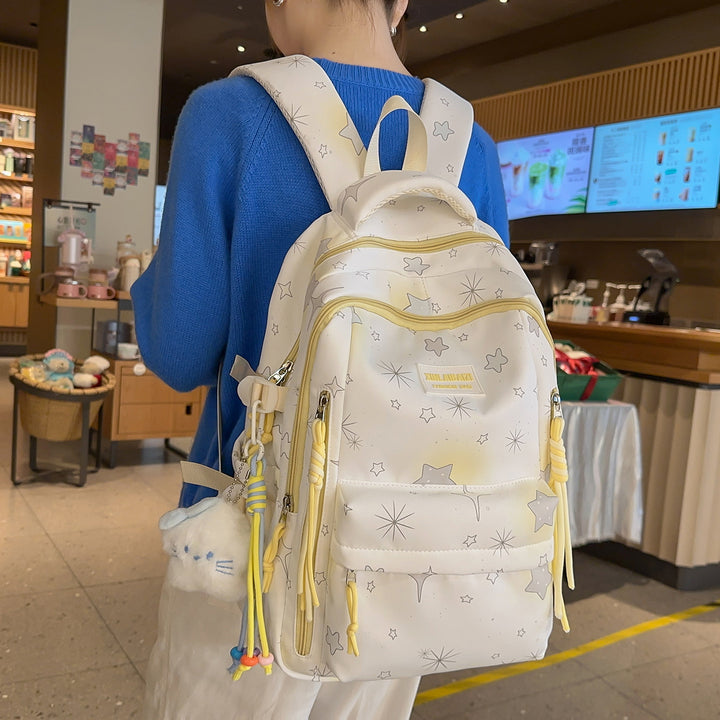 Stylish Star-Embellished School Backpack Bowlift