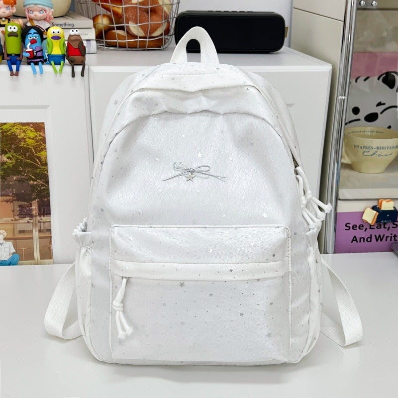 Stylish Sparkling Bow-Embellished Backpack Bowlift