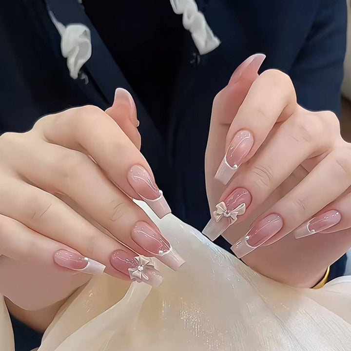 Artificial nails in creative moon and star design Bowlift