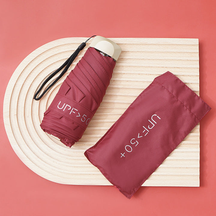 Compact UV-Protective Foldable Travel Umbrella with Pouch Bowlift