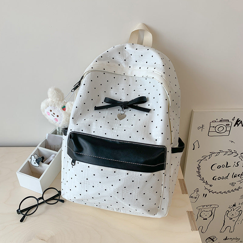 Polka Dot Patterned Mini Backpack Bowlift