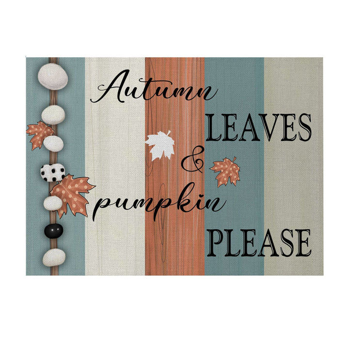 Vertical Striped Decorative Outdoor Garden Flag with Linen-Texture Seasonal Script