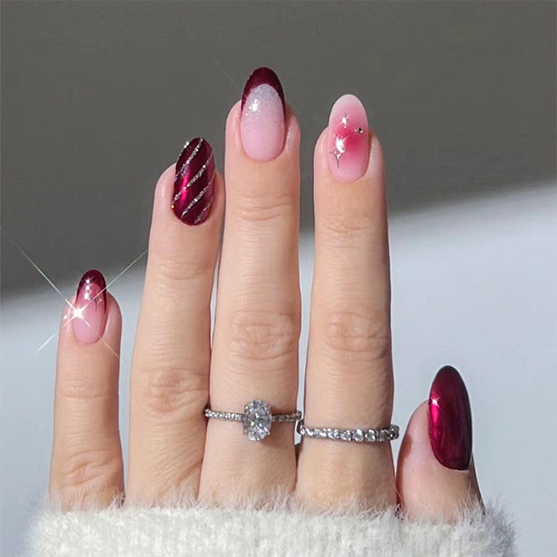 Acrylic Nail Set with Elegant Bows and Glamorous Accent Bowlift