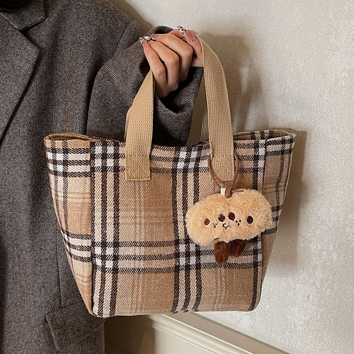 Casual Plaid Shopping Tote