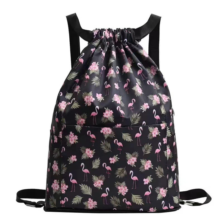 Drawstring Floral Print Backpack Bowlift