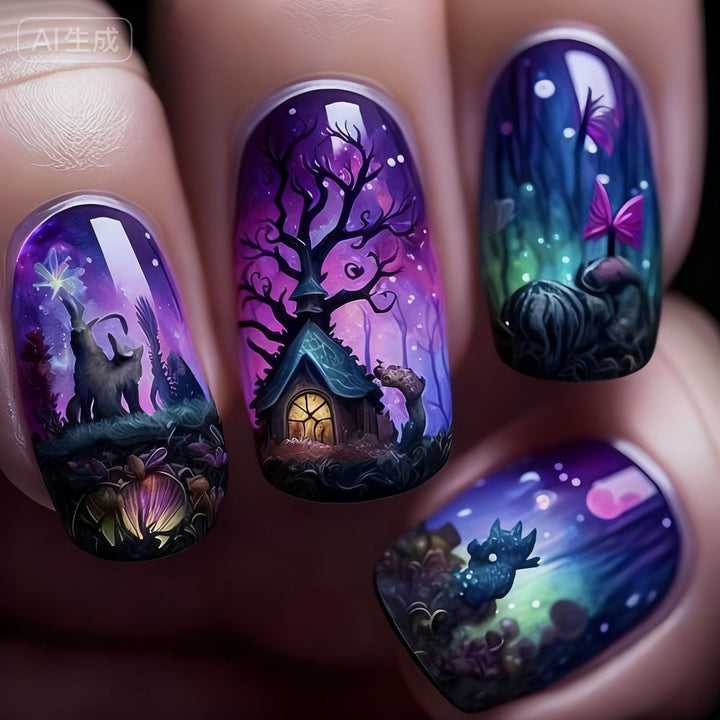 Artful 3D Nail Tips with Fantasy Worlds Bowlift