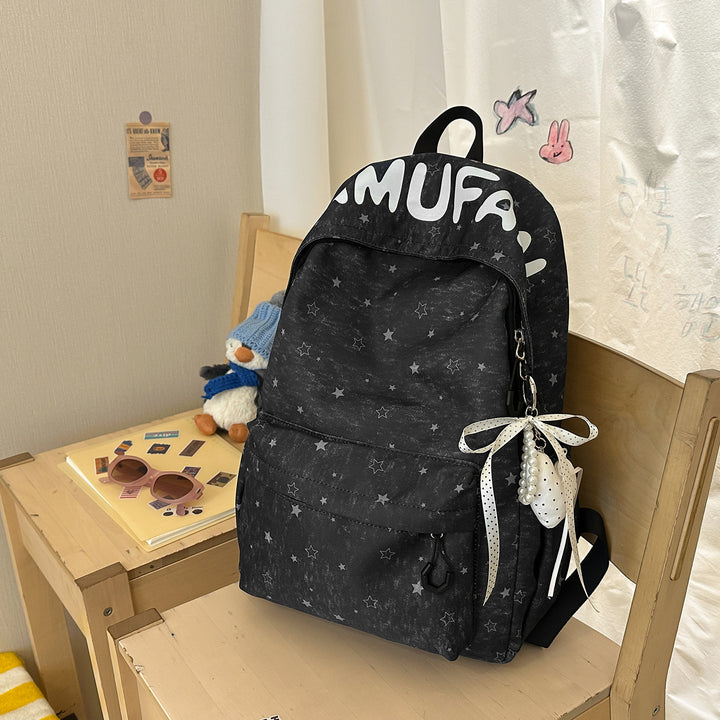 Casual Star-Embellished Backpack Bowlift