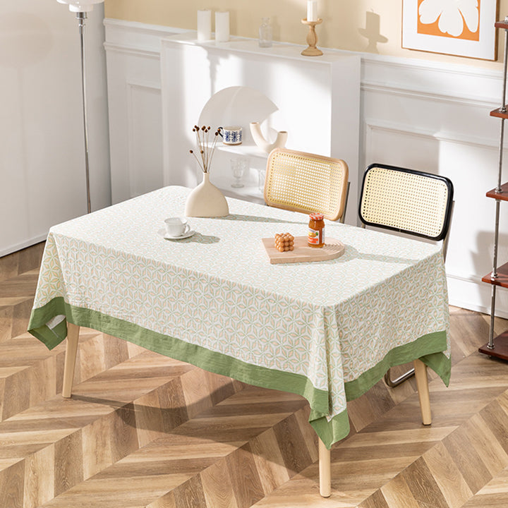 Cotton tablecloth with graphic all-over pattern and contrasting hem edge Bowlift