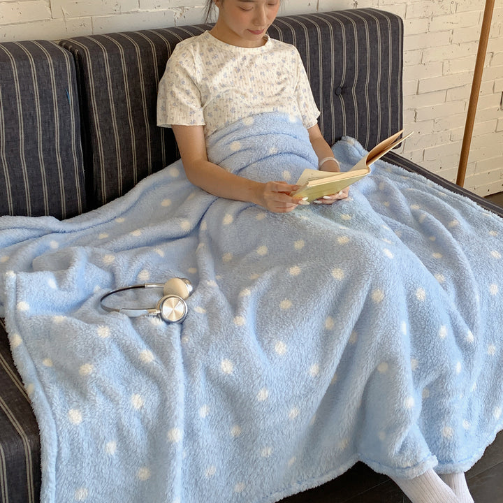 Plush Oversized Sherpa Polka Dot Throw Blanket