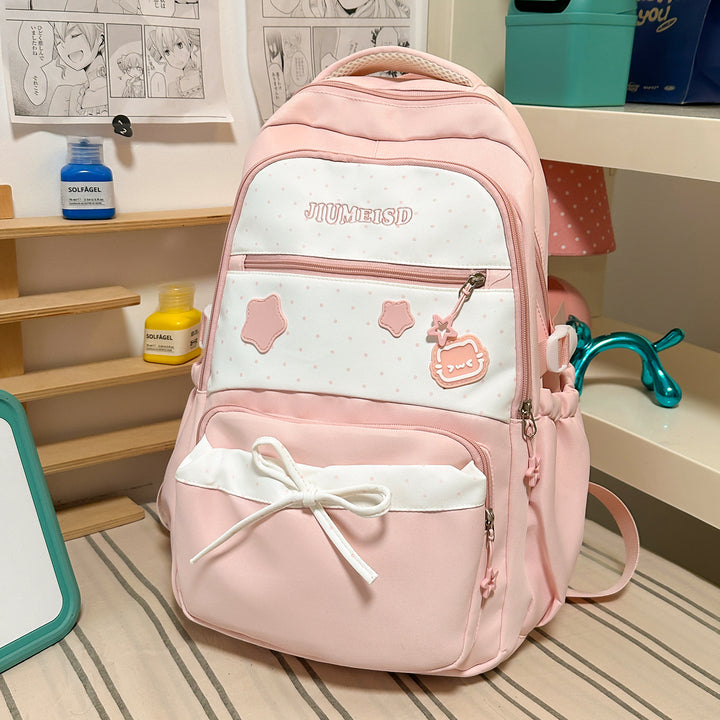 Charming Decorative Star-Embellished Backpack Bowlift