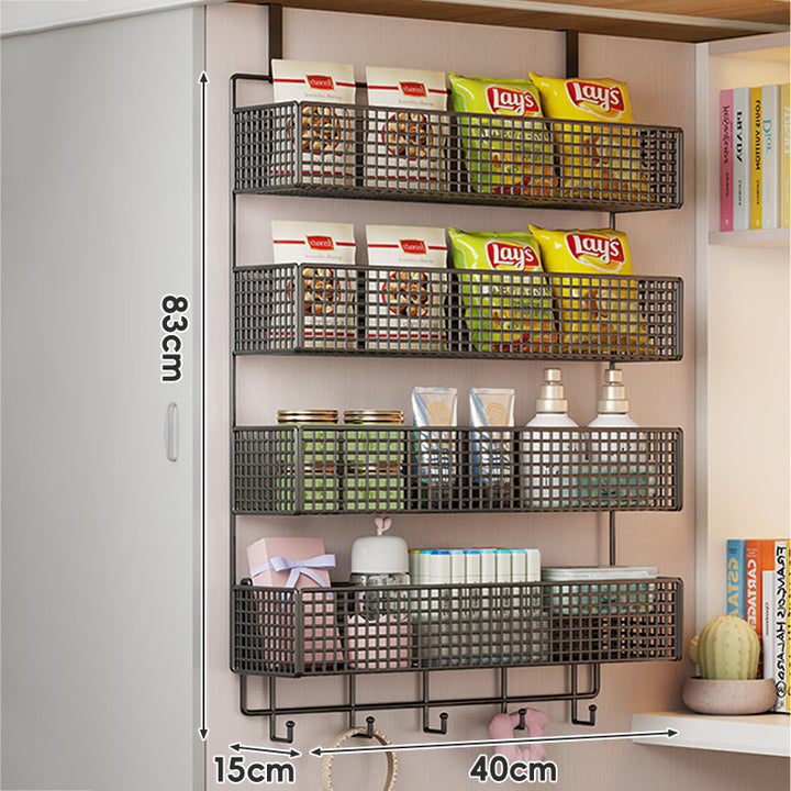 Under-Shelf Double-Tier Ventilated Mesh Hanging Storage Basket for Pantry and Bathroom