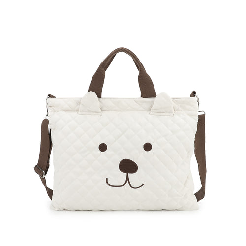 Teddy Bear Motif Tote Bag Bowlift