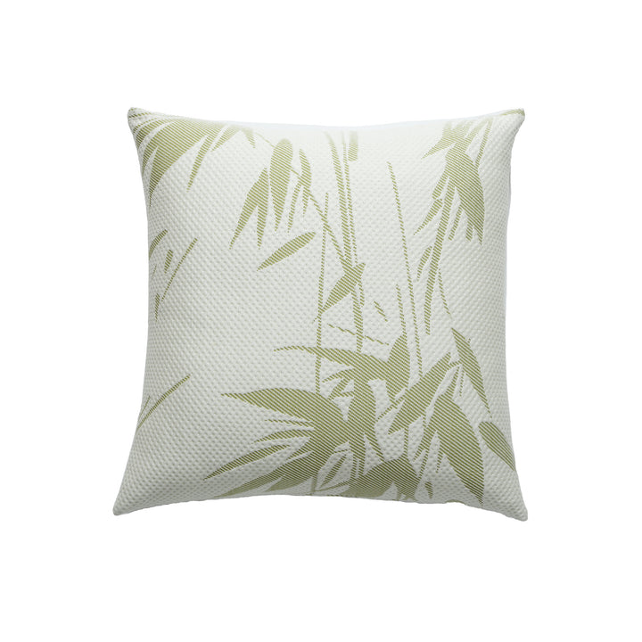 Jacquard pillowcase with textured waffle weave and delicate leaf pattern Bowlift