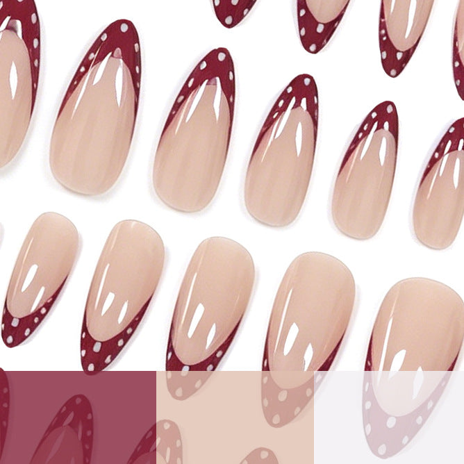 Decorative French Tip Acrylic Nail Enhancements Bowlift